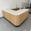 Quầy pha chế chữ u ốp lam sóng pch035